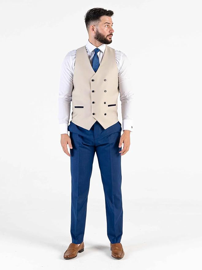 Contrasting Waistcoat Suit For Men